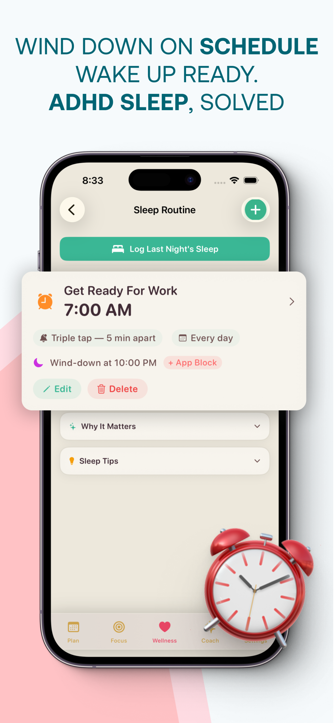 Wind Down on Schedule. Wake Up Ready. ADHD Sleep, Solved — Sleep Routine